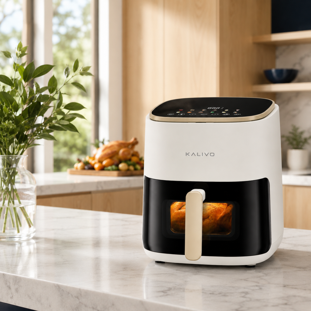 IVORY 5L AIR FRYER WITH VIEWING WINDOW